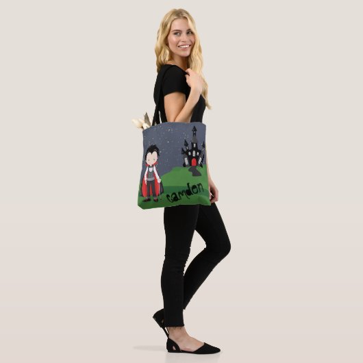 Vampire Boy Halloween Kind Gepersonaliseerd Tote Bag (Op model)