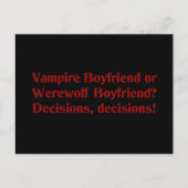 Vampire Boyvriend of Werewolf Boyvriend Briefkaart (Voorkant)