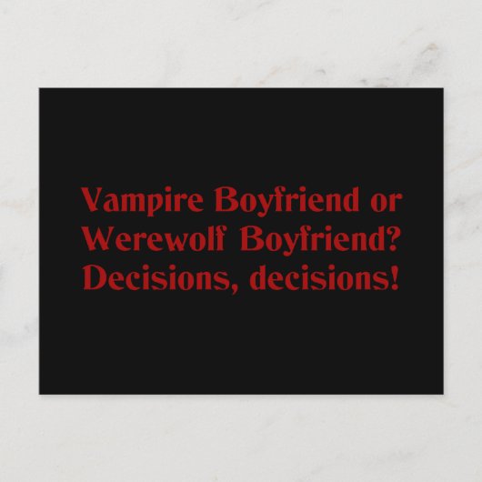 Vampire Boyvriend of Werewolf Boyvriend Briefkaart (Voorkant)