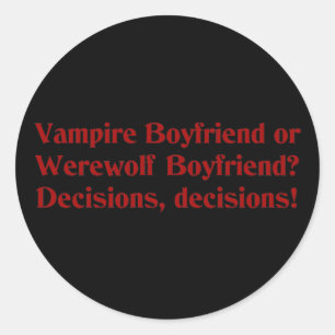 Vampire Boyvriend of Werewolf Boyvriend Ronde Sticker