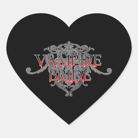 Vampire Bride Heart Sticker (Voorkant)