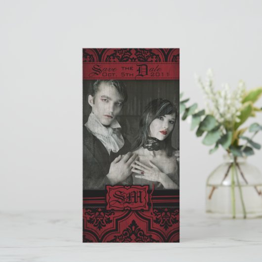 Vampire Bride SD-fotokaart Save The Date (Staand voorkant)