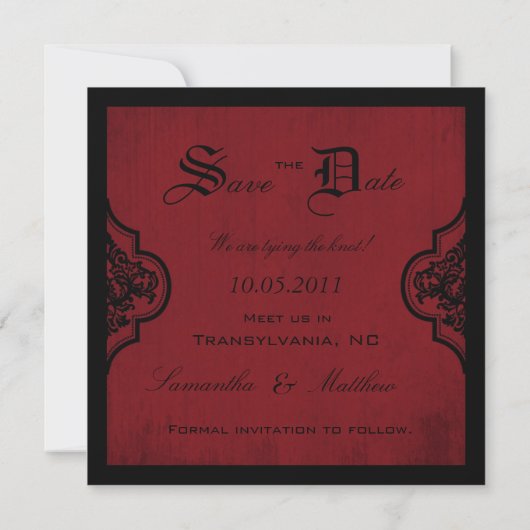 Vampire Bride SD Square Save The Date (Achterkant)