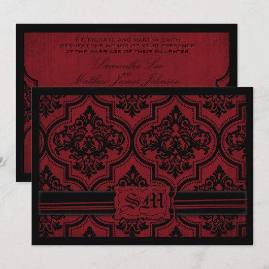 Vampire Bride Wedding Invitation Card Kaart (Voorkant / Achterkant)