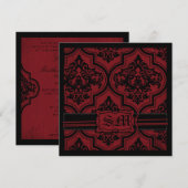Vampire Bride Wedding Invite Square Kaart (Voorkant / Achterkant)