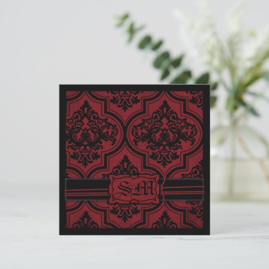 Vampire Bride Wedding Invite Square Kaart (Staand voorkant)