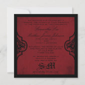 Vampire Bride Wedding Invite Square Kaart (Achterkant)
