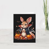 Vampire Bunny Kostuum Grappig Halloween Kaart (Voorkant)
