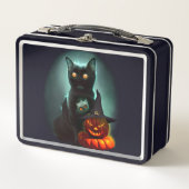Vampire Cat and Wizard Pumpkin Halloween Surreal (Voorkant)