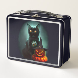 Vampire Cat and Wizard Pumpkin Halloween Surreal