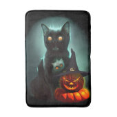 Vampire Cat and Wizard Pumpkin Halloween Surreal Badmat (Voorkant Verticaal)