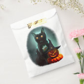 Vampire Cat and Wizard Pumpkin Halloween Surreal Bedankzakje (Gezegeld)