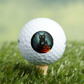 Vampire Cat and Wizard Pumpkin Halloween Surreal Golfballen (Insitu Shirt)