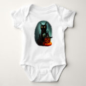 Vampire Cat and Wizard Pumpkin Halloween Surreal Romper (Voorkant)