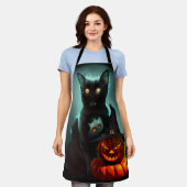 Vampire Cat and Wizard Pumpkin Halloween Surreal Schort (Gedragen)