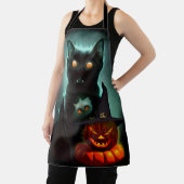 Vampire Cat and Wizard Pumpkin Halloween Surreal Schort (Insitu)