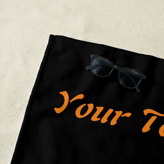 Vampire Cat and Wizard Pumpkin Halloween Surreal Strandlaken (In situ)