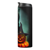 Vampire Cat and Wizard Pumpkin Halloween Surreal Thermosbeker (Geroteerd rechts)