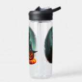 Vampire Cat and Wizard Pumpkin Halloween Surreal Waterfles (Links)