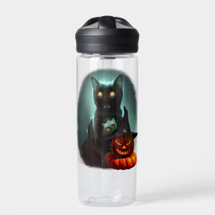 Vampire Cat and Wizard Pumpkin Halloween Surreal Waterfles