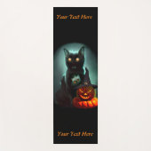 Vampire Cat and Wizard Pumpkin Halloween Surreal Yogamat (Voorkant)