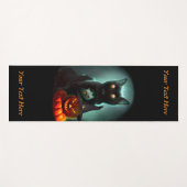 Vampire Cat and Wizard Pumpkin Halloween Surreal Yogamat (Voorkant (horizontaal))