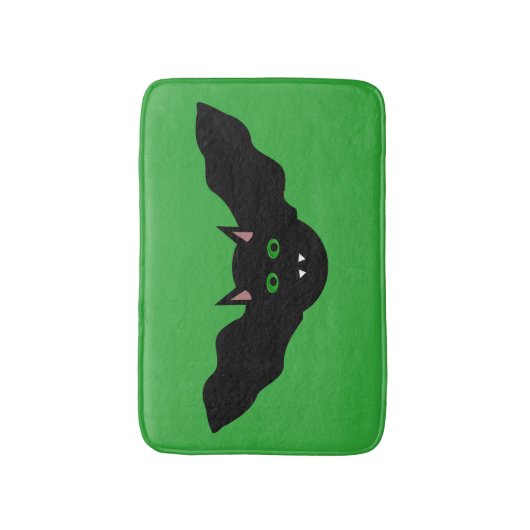 Vampire Cat Faced Bat Halloween Bath Mat (Voorkant Verticaal)