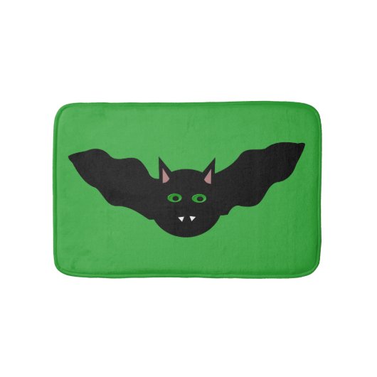 Vampire Cat Faced Bat Halloween Bath Mat (Voorkant)