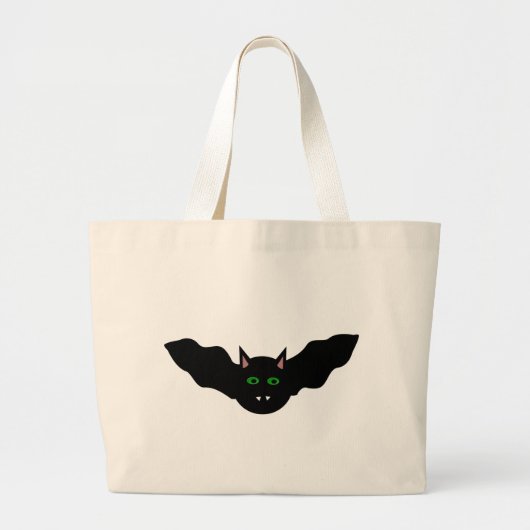 Vampire Cat Faced Bat Halloween Canvas tas (Voorkant)