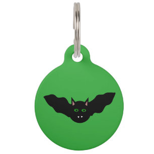 Vampire Cat Faced Bat Halloween Custom Dog Label Huisdierpenning