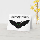 Vampire Cat Faced Bat Halloween Custom Kaart (Gele Bloem)