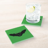Vampire Cat Faced Bat Halloween Glazen Onderzetter (Schuin)