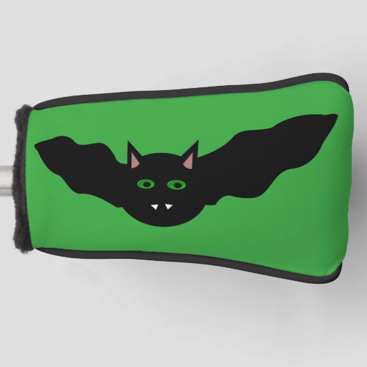 Vampire Cat Faced Bat Halloween Golf Putter Hoesje Golfheadcover (Voorkant)