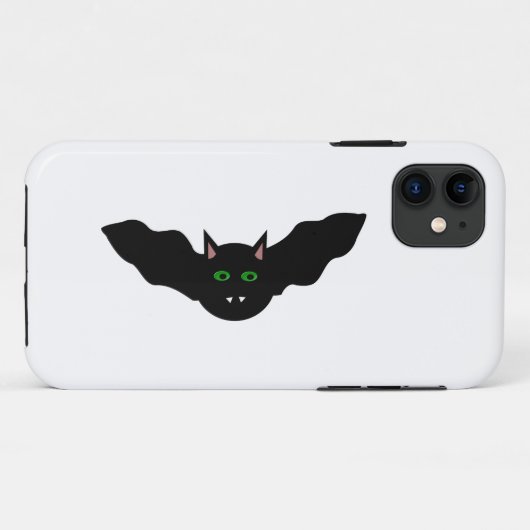 Vampire Cat Faced Bat Halloween iPhone Case (Achterkant (horizontaal))