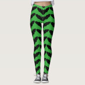 Vampire Cat Faced Bat Halloween Leggings (Voorkant)