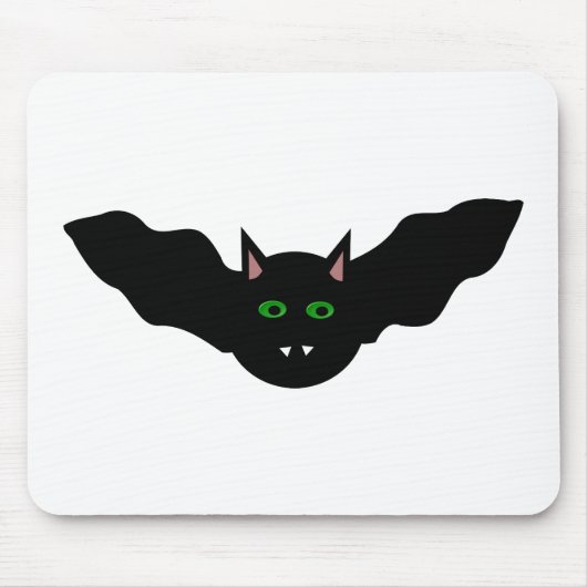 Vampire Cat Faced Bat Halloween Mousepad Muismat (Voorkant)