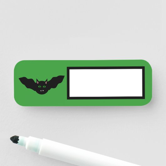 Vampire Cat Faced Bat Halloween Naamplaatje (In situ)