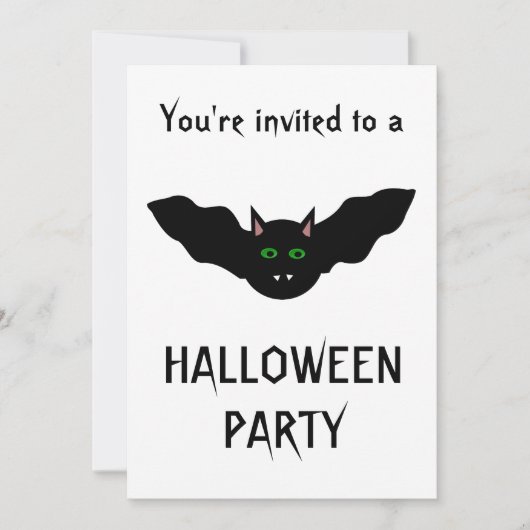 Vampire Cat Faced Bat Halloween Party  Kaart (Voorkant)