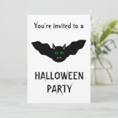 Vampire Cat Faced Bat Halloween Party  Kaart (Staand voorkant)