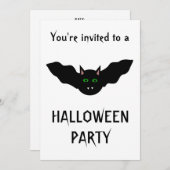 Vampire Cat Faced Bat Halloween Party  Kaart (Voorkant / Achterkant)