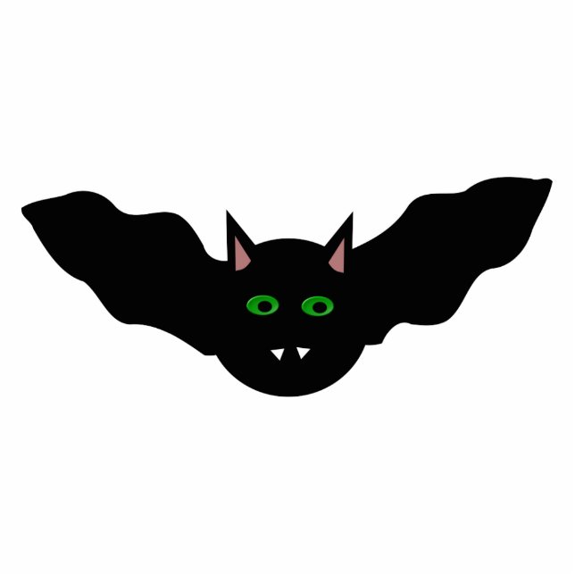 Vampire Cat Faced Bat Halloween Photo Sculpture Staand Fotobeeldje (Voorkant)