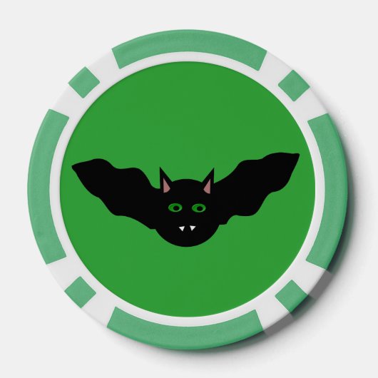 Vampire Cat Faced Bat Halloween Poker Chips (Achterkant)