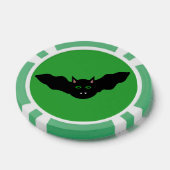 Vampire Cat Faced Bat Halloween Poker Chips (Enkel)