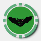 Vampire Cat Faced Bat Halloween Poker Chips (Voorkant)