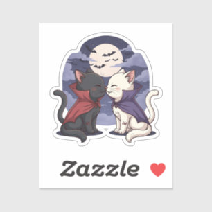 Vampire Cat Kiss - Schattigee Gotische Halloween Sticker