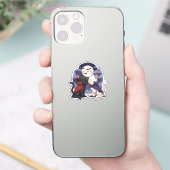 Vampire Cat Kiss - Schattigee Gotische Halloween Sticker (Telefoon)