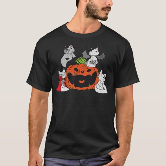Vampire Cat Lazy Halloween Costume Cute Kitten Gho T-shirt (Voorkant)