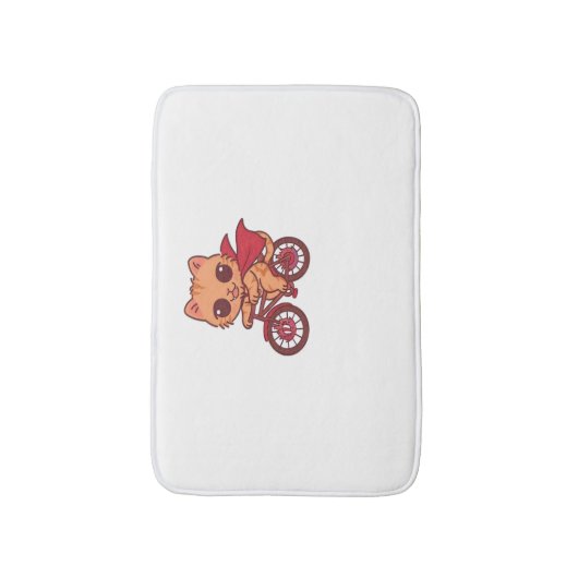 Vampire Cat op Halloween Bike Ride - Schattige Spo Badmat (Voorkant Verticaal)