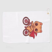 Vampire Cat op Halloween Bike Ride - Schattige Spo Golfhanddoek (Horizontaal)