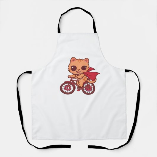 Vampire Cat op Halloween Bike Ride - Schattige Spo Schort (Voorkant)